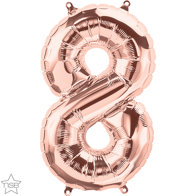 59116_59117B 16 inch rose gold air fill number 8 balloon