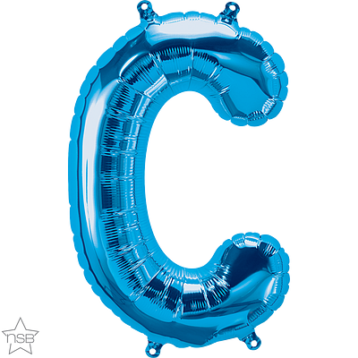 59385_59386B 16 inch blue foil letter C sir filled balloon