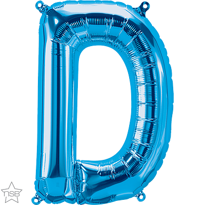 16 inch blue foil letterD air filled balloon