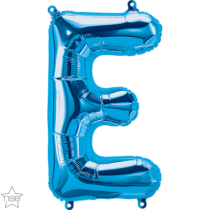 16 inch blue foil letter E sir filled balloon