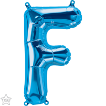 16 inch blue foil letter F air filled balloon