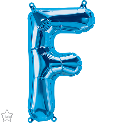 59391_59392B 16 inch blue foil letter F air filled balloon