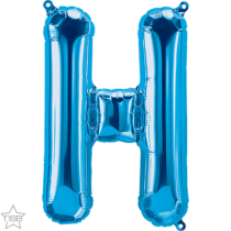 16 inch blue foil letter H air filled balloon