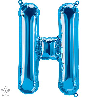 59395_59396B 16 inch blue foil letter H air filled balloon