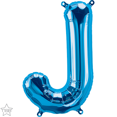 59399_59400B 16 inch blue foil letter J air fill balloon