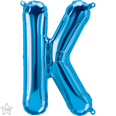 59401_59402B 16 inch blue letter K air filled balloon