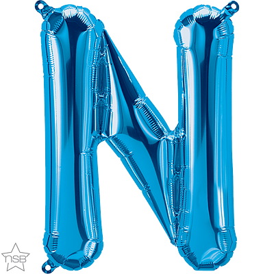 59407_59408B 16 inch blue letter N air fill balloon