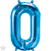 16 inch blue foil letter O air filled balloon