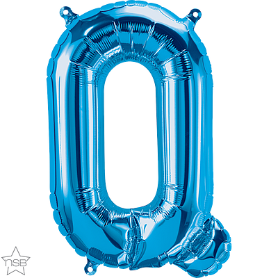 16 inch blue air fill letter Q balloon