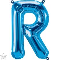 16 inch blue air fill letter R balloon
