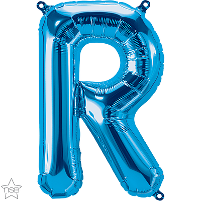 59415_59416B 16 inch blue air fill letter R balloon