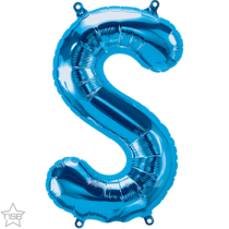 16 inch blue foil letter S air fill balloon