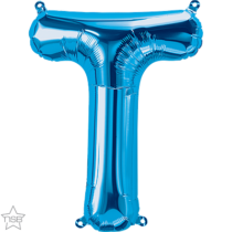 16 inch blue foil letter T balloon