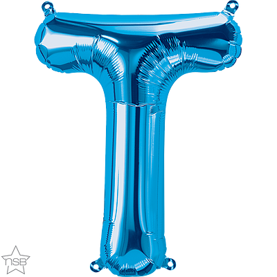 59419_59420B 16 inch blue foil letter T balloon