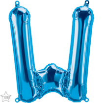 16 inch foil blue letter w air fill balloon