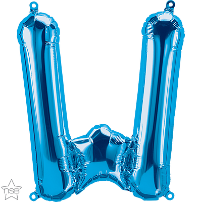 59425_59426B 16 inch foil blue letter w air fill balloon