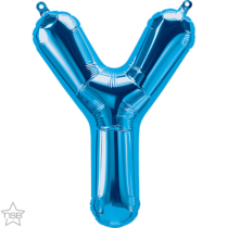 16 inch blue foil air fill letter Y balloon