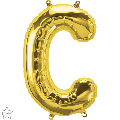 north star gold 16 inch foil letter c balloon