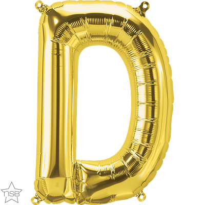 59439_59440B north star gold 16 inch foil letter D balloon