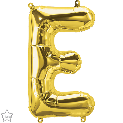 59441_59442B north star gold 16 inch foil letter E balloon