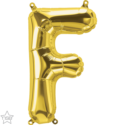 north star gold 16 inch foil letter F balloon