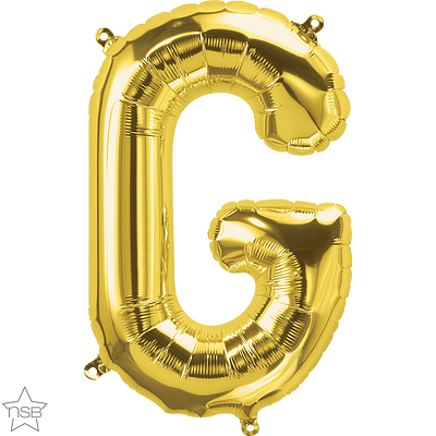 59507_59508B north star gold 16 inch foil letter G balloon