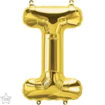 north star gold 16 inch foil letter I balloon