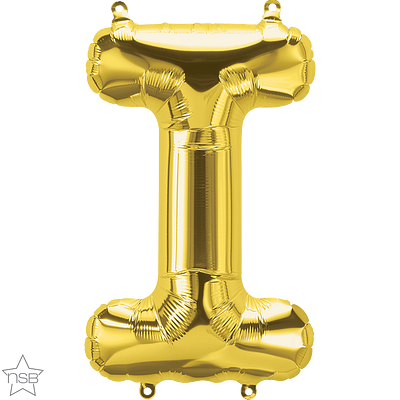 59511_59512B north star gold 16 inch foil letter I balloon