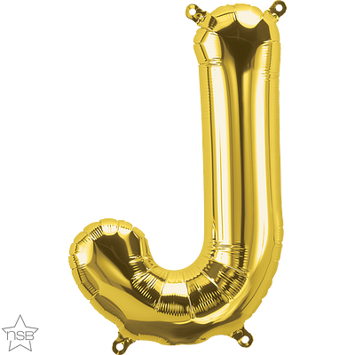 59513_59514B north star gold 16 inch foil letter J balloon
