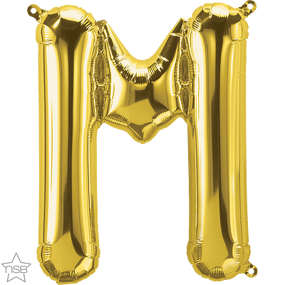 59519_59520B north star gold 16 inch letter M balloon