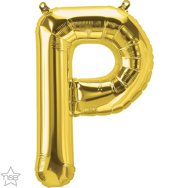 north star gold 16 inch foil letter P balloon