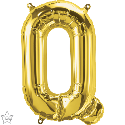 59527_59528B north star gold 16 inch foil letter Q balloon