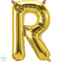 north star gold 16 inch foil letter R balloon