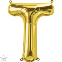 north star gold 16 inch foil letter T balloon