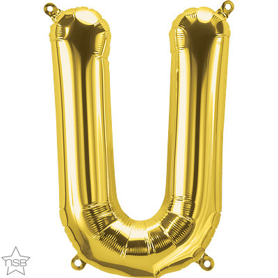 59535_59536B north star gold 16 inch foil letter U balloon