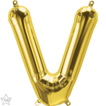 north star gold 16 inch foil letter V balloon