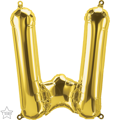 59539_59540B north star gold 16 inch foil letter W balloon