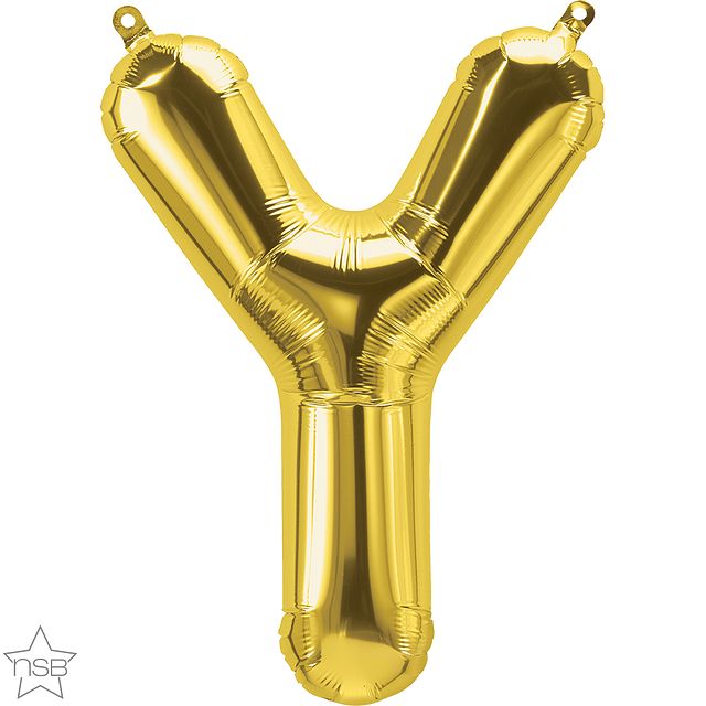 59543_59544B north star gold 16 inch foil letter Y balloon
