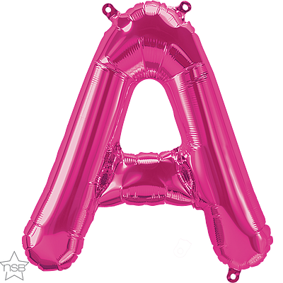 59547_59548B 16 inch magenta letter A air fill balloon