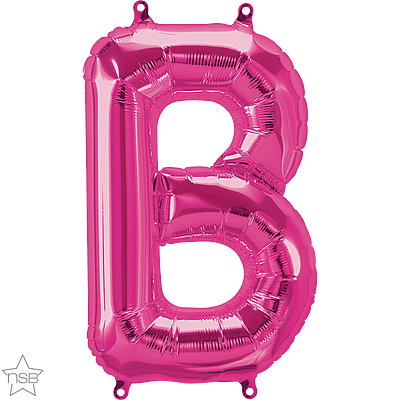 59549_59550B 16 inch magenta letter B air fill balloon
