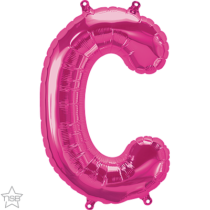 16 inch magenta letter c air fill balloon