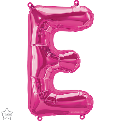 59555_59556B 16 inch magenta letterE air fill balloon