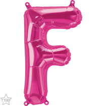 16 inch magenta letter F air fill balloon
