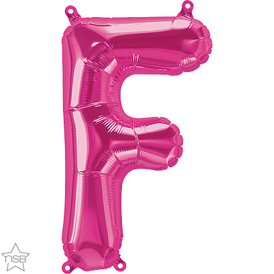 59557_59558B 16 inch magenta letter F air fill balloon