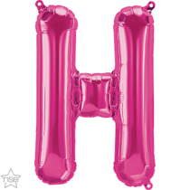 16 inch magenta letter H air fill balloon
