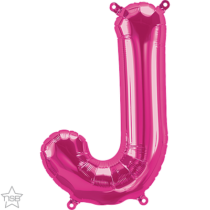 16 inch magenta foil letter J air fill balloon
