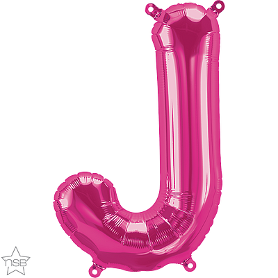 59565_59566B 16 inch magenta foil letter J air fill balloon