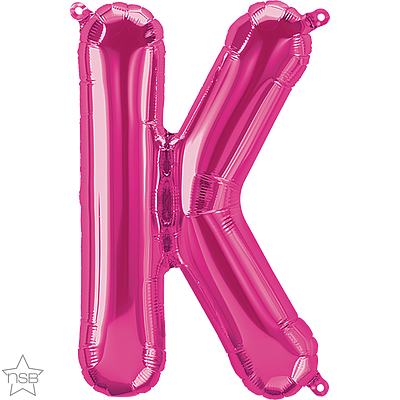 16 inch magenta letter K air fill balloon