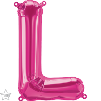 16 inch magenta letter L air fill balloon
