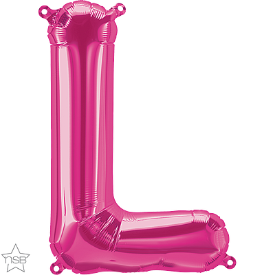 16 inch magenta letter L air fill balloon